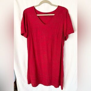 Nicole Miller Vibrant Red Short Sleeve linen dress XL